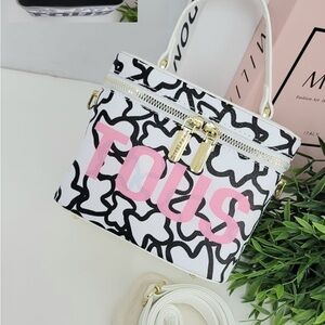 Tous Black and White Baby Bag with Pink Accents